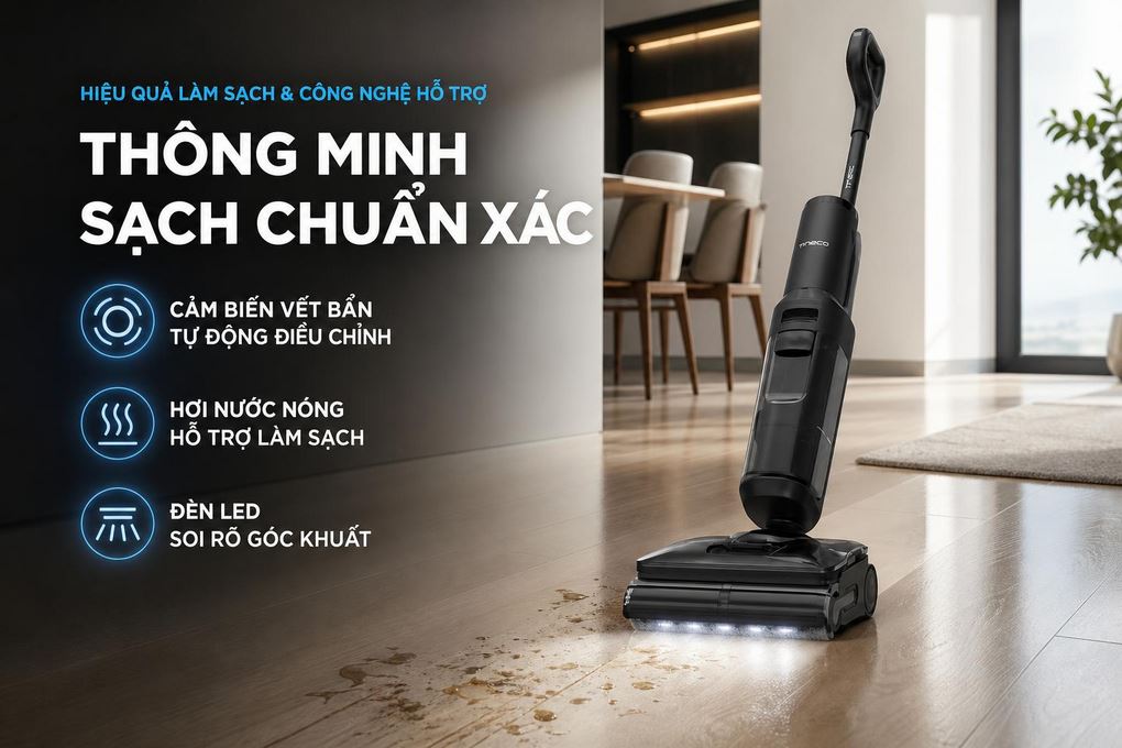 Máy hút bụi lau sàn Tineco Floor One Switch S7 Steam Màu Đen