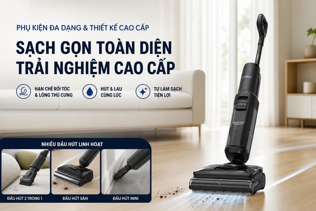 Máy hút bụi lau sàn Tineco Floor One Switch S7 Steam Màu Đen