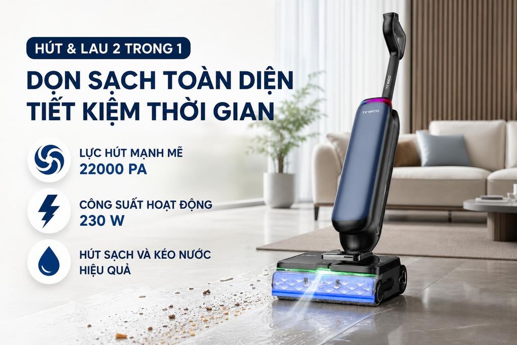 Máy hút bụi lau sàn Tineco Floor One Station S9 Artist Màu Đen/Xanh
