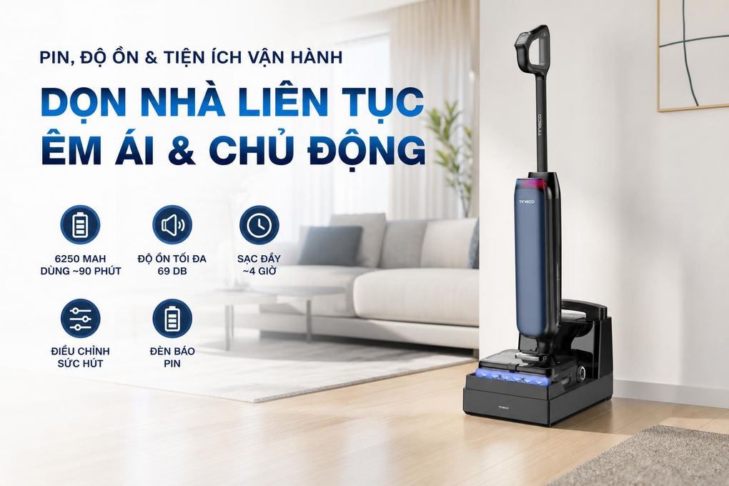 Máy hút bụi lau sàn Tineco Floor One Station S9 Artist Màu Đen/Xanh
