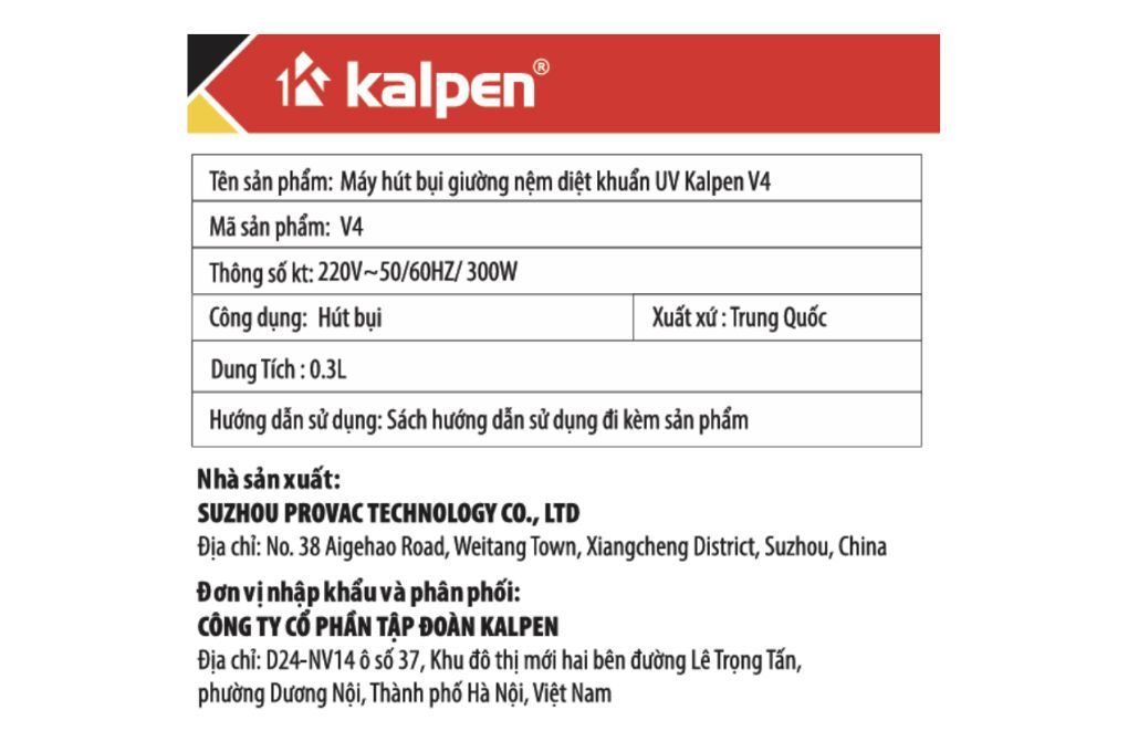 Máy hút bụi đệm giường Kalpen V4 Màu Xám