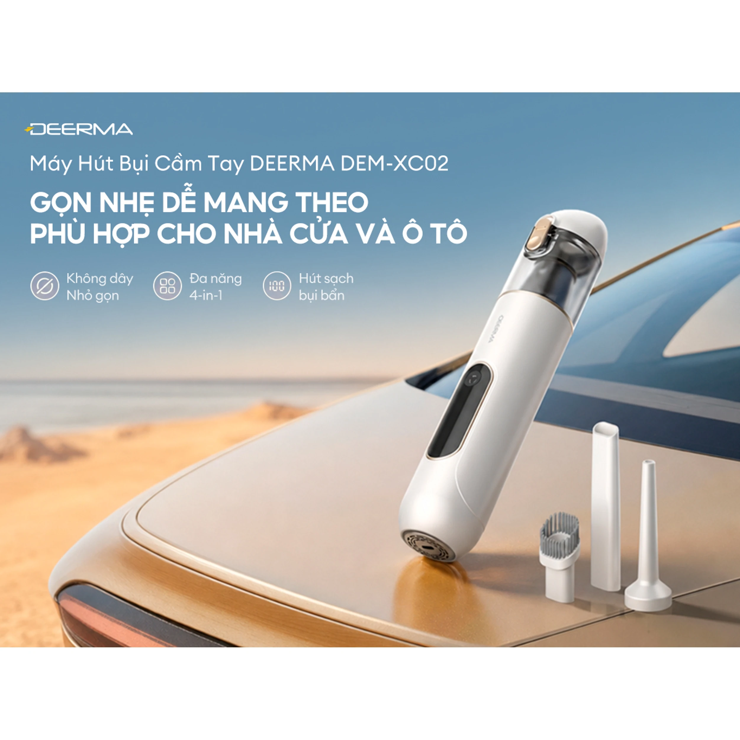 Máy hút bụi cầm tay Deerma DEM-XC02 Màu Trắng