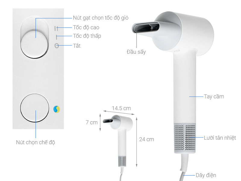 Máy sấy tóc tốc độ cao Showsee AP16-W
