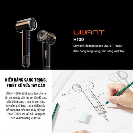 Máy sấy tóc tốc độ cao Uwant H100 Trắng Màu Trắng