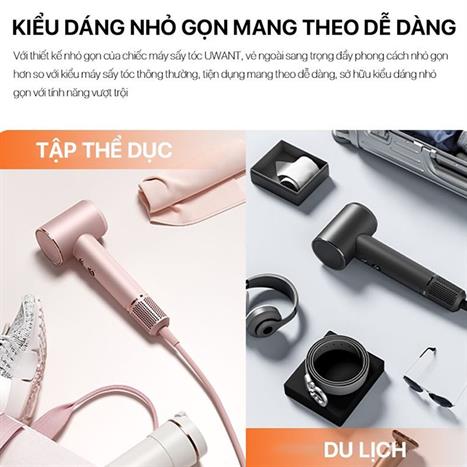 Máy sấy tóc tốc độ cao Uwant H100 Xám Màu Xám