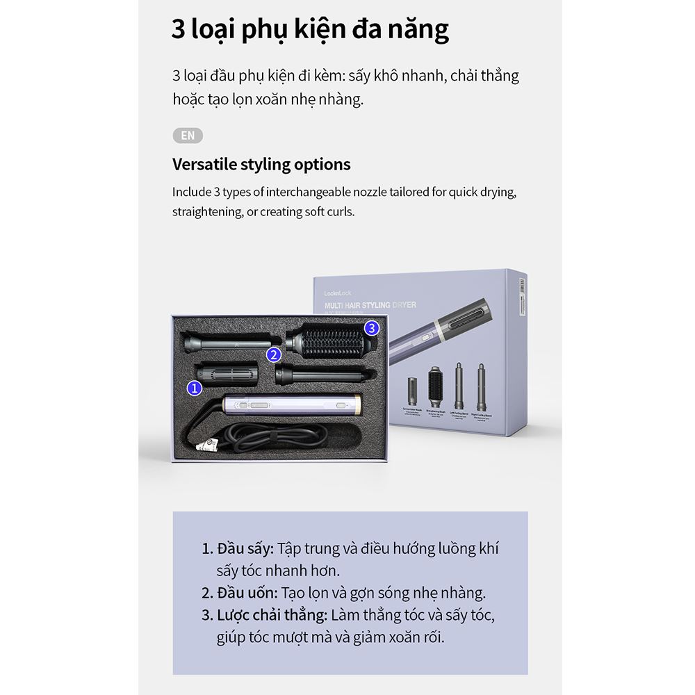 Máy sấy tóc tốc độ cao Lock&Lock ENA526GRY