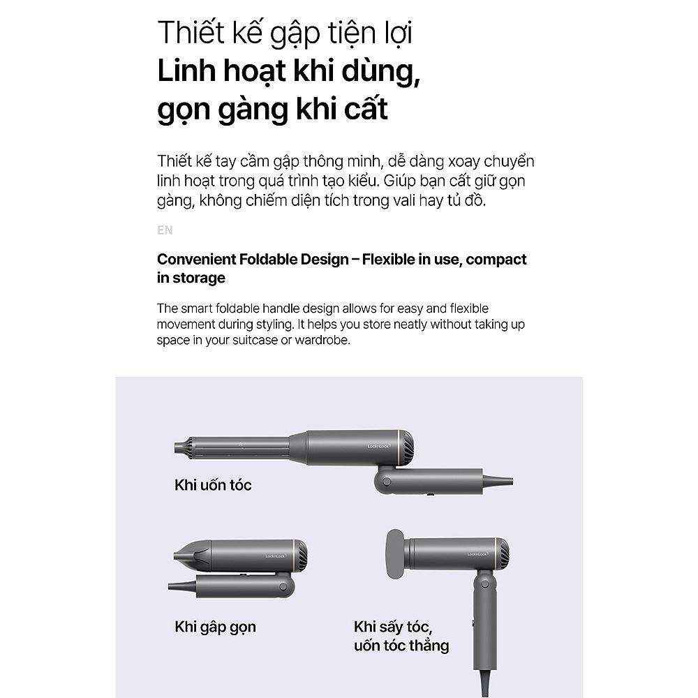 Máy sấy tóc tốc độ cao Lock&Lock ENA626GRY - 16