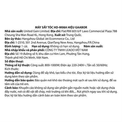 Máy sấy tóc Gaabor HD-M08A Màu Hồng