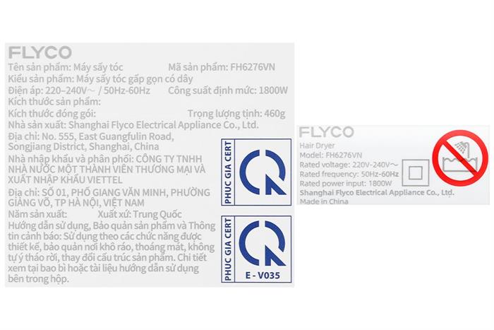 Máy sấy tóc Flyco FH6276VN Màu Trắng