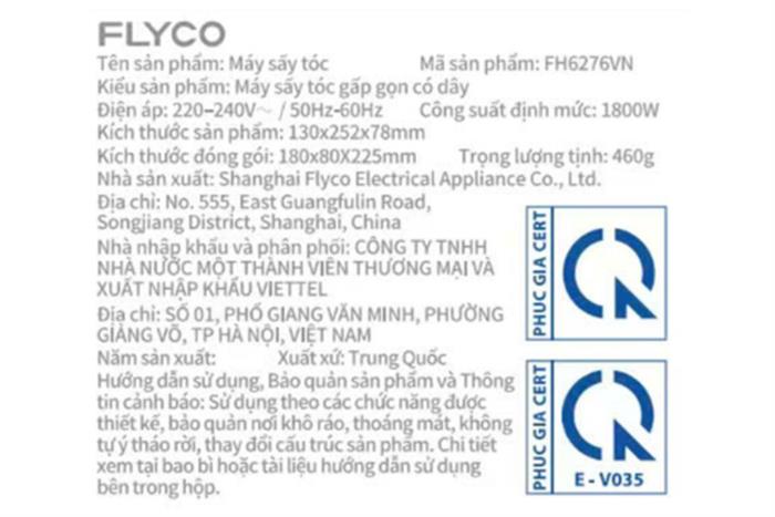Máy sấy tóc Flyco FH6276VN Màu Trắng