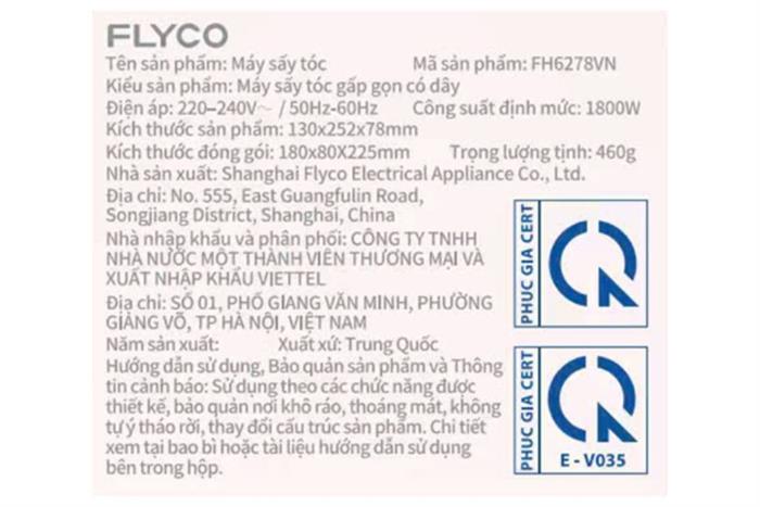 Máy sấy tóc Flyco FH6278VN Màu Hồng