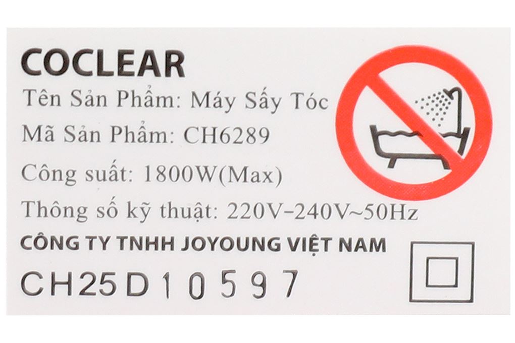 Máy sấy tóc Coclear CH6289 Màu Trắng - vàng đồng