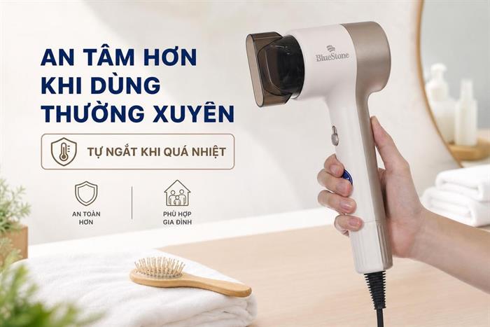 Máy sấy tóc Bluestone HDB-1831 Màu Trắng