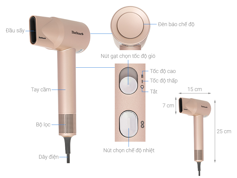 Máy sấy tóc Bluestone HDB-1965