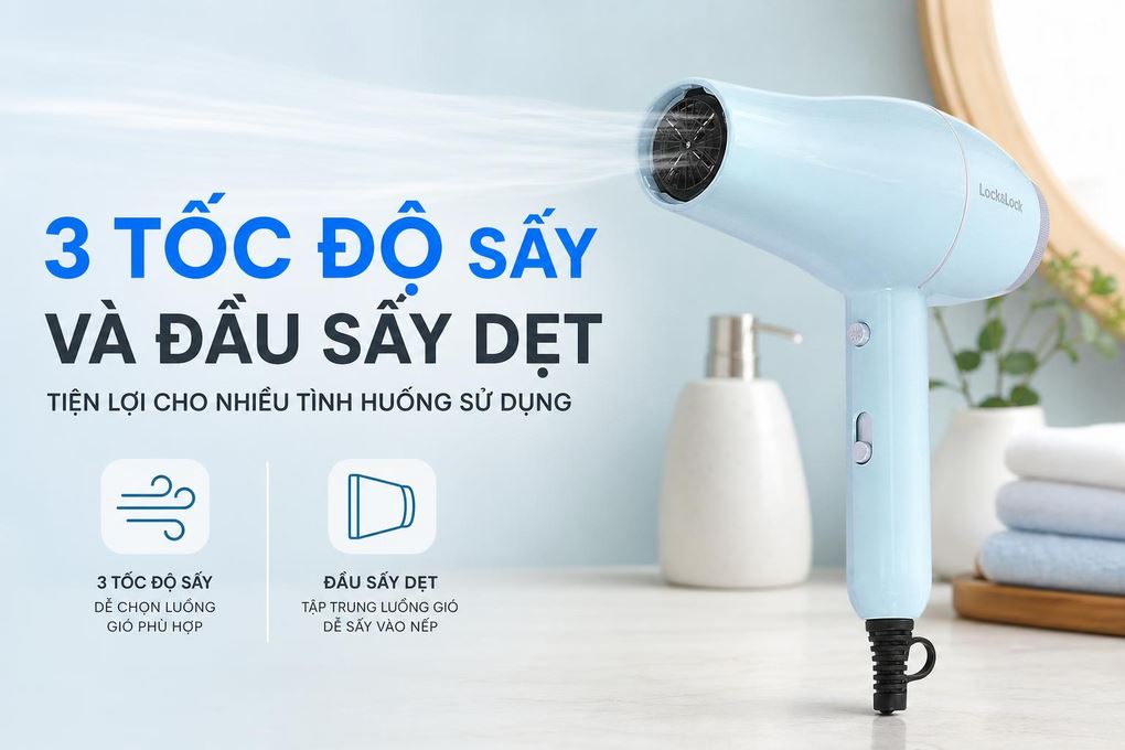 Máy sấy tóc Lock&Lock ENA144LBLU Màu Xanh Dương