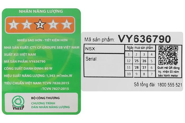 Quạt sàn Asia 6 cánh VY636790 80W Màu Xám