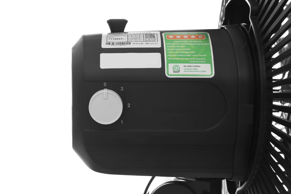 Quạt đứng Asia 5 cánh VY619090 55W Màu Đen