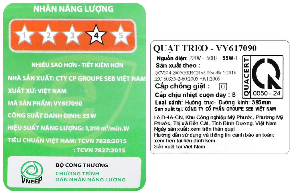 Quạt treo tường Asia 5 cánh VY617090 55W Màu Đen