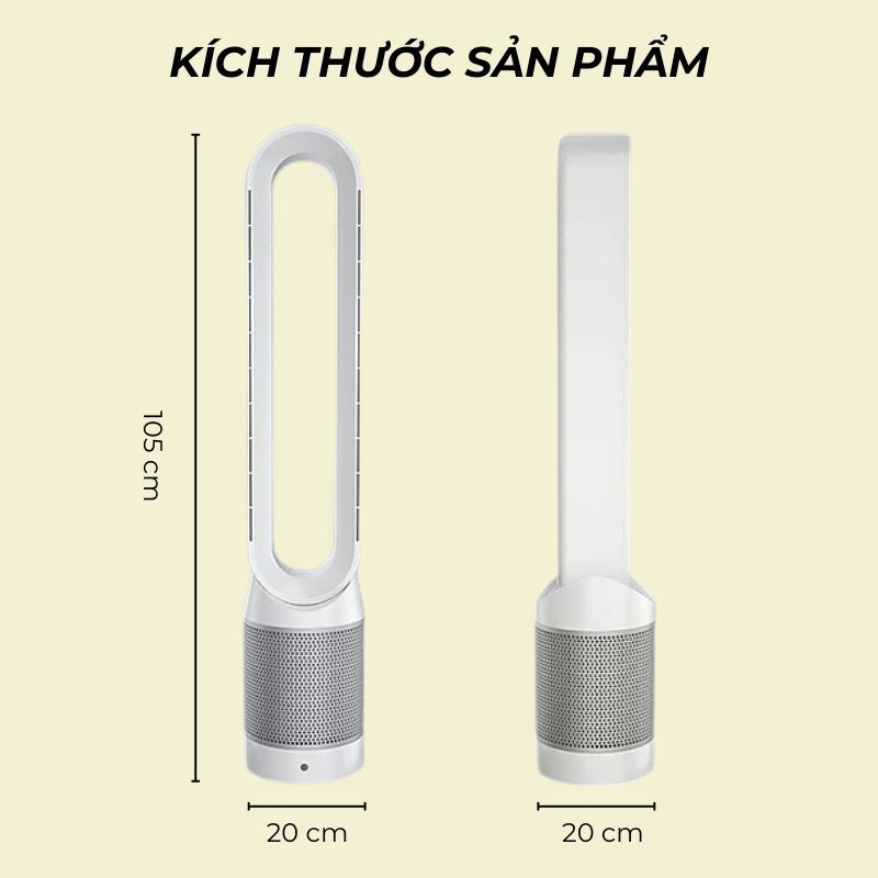 Quạt không cánh Pure Cool Link 042 60W Màu Trắng - Bạc