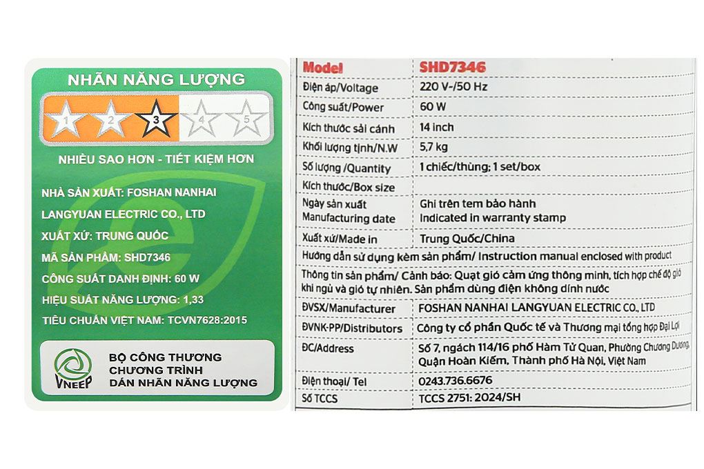 Quạt đứng Sunhouse 8 cánh SHD7346 60W Màu Xanh than