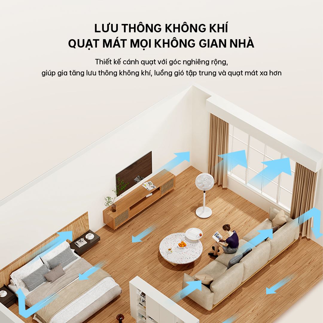 Quạt cây AQUA 7 cánh AQS-FED3501R(W)-VN 50W Màu Trắng