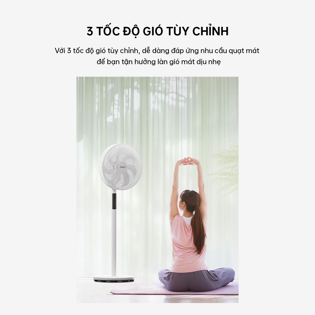 Quạt đứng AQUA 7 cánh AQS-FED3501R(W)-VN 50W - Mức gió, chế độ gió