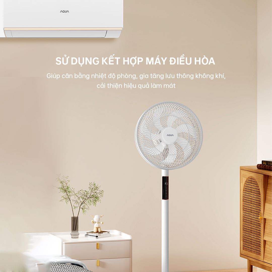 Quạt cây AQUA 7 cánh AQS-FED3501R(W)-VN 50W Màu Trắng