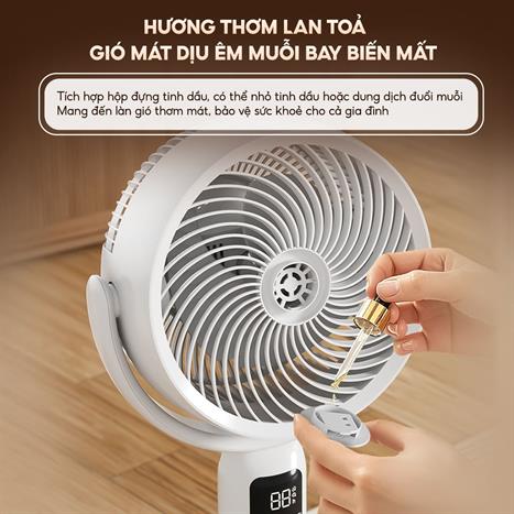Quạt đứng AQUA 3 cánh AQF-ED1823T(W) có ngăn chứa tinh dầu