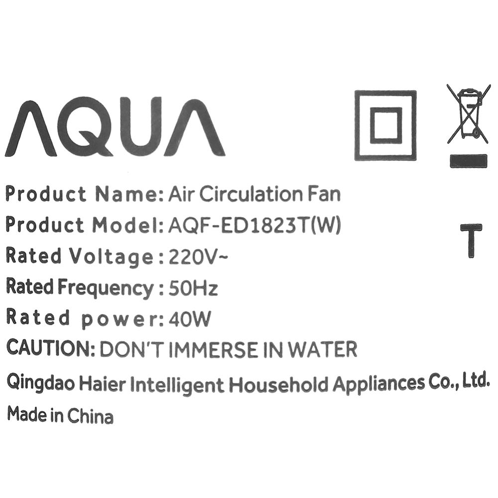 Quạt đứng AQUA 3 cánh AQF-ED1823T(W) 40W Màu Trắng