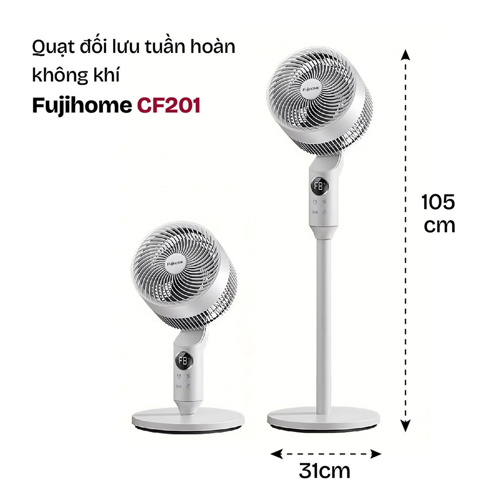 Quạt cây FUJIHOME 3 cánh CF201 30 - 40W Màu Trắng
