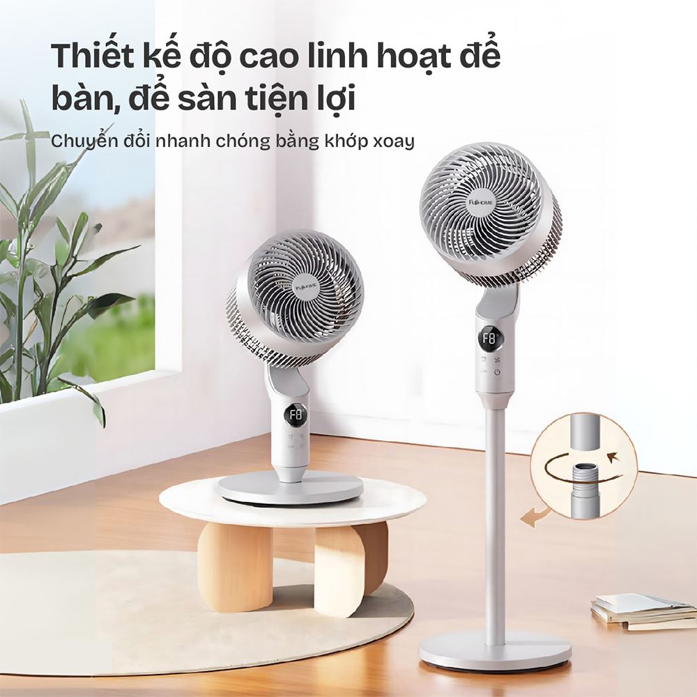 Quạt cây FUJIHOME 3 cánh CF201 30 - 40W Màu Trắng