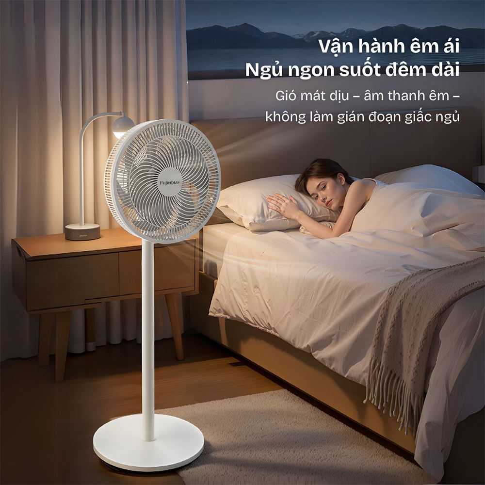 Quạt đứng FUJIHOME 7 cánh SF3001 40 - 60W Màu Trắng