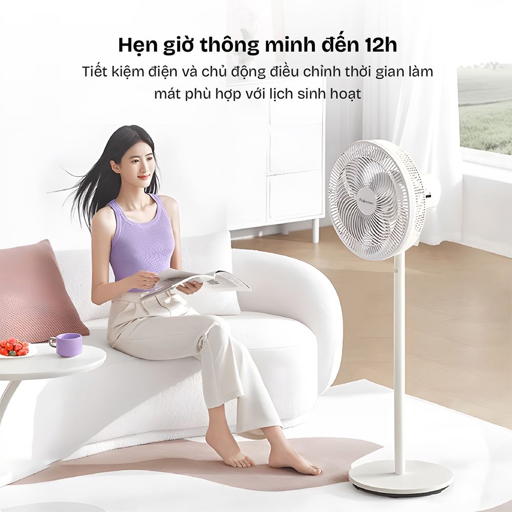 Quạt đứng FUJIHOME 7 cánh SF3001 40 - 60W Màu Trắng