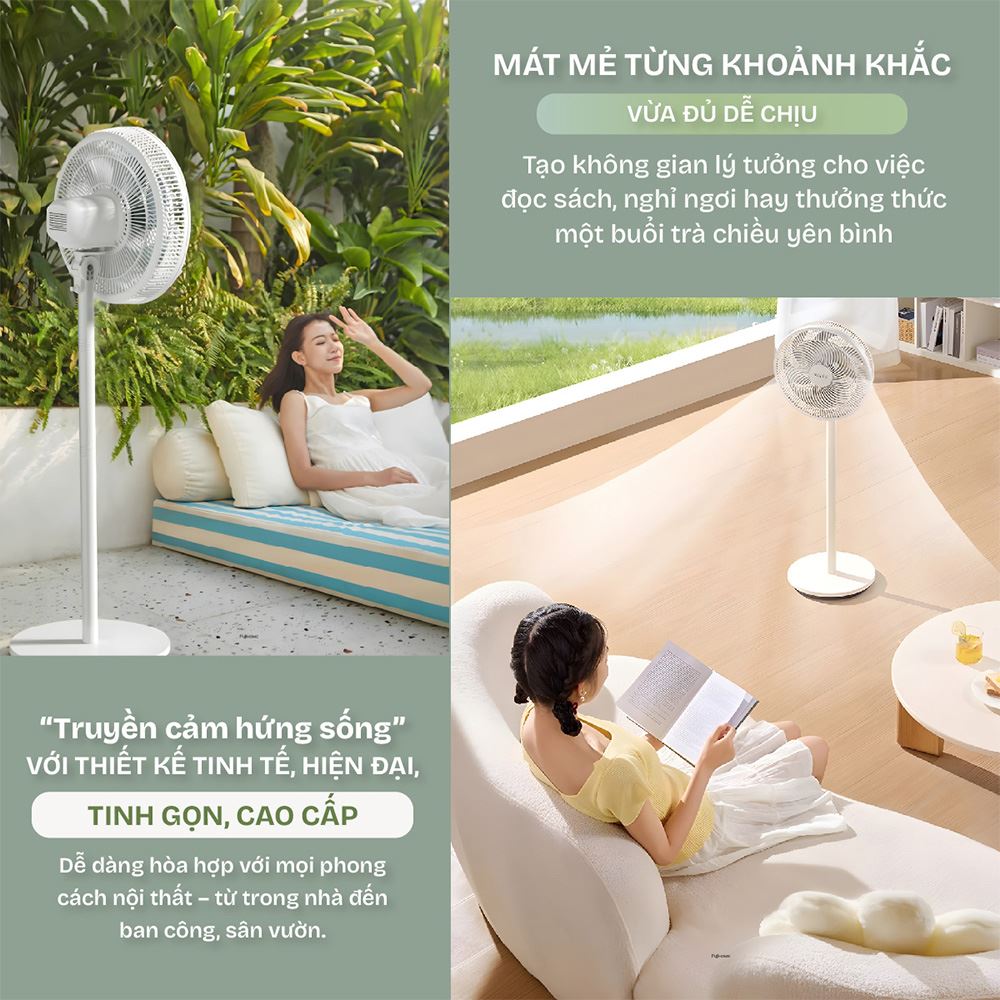 Quạt đứng FUJIHOME 7 cánh SF3001 40 - 60W Màu Trắng