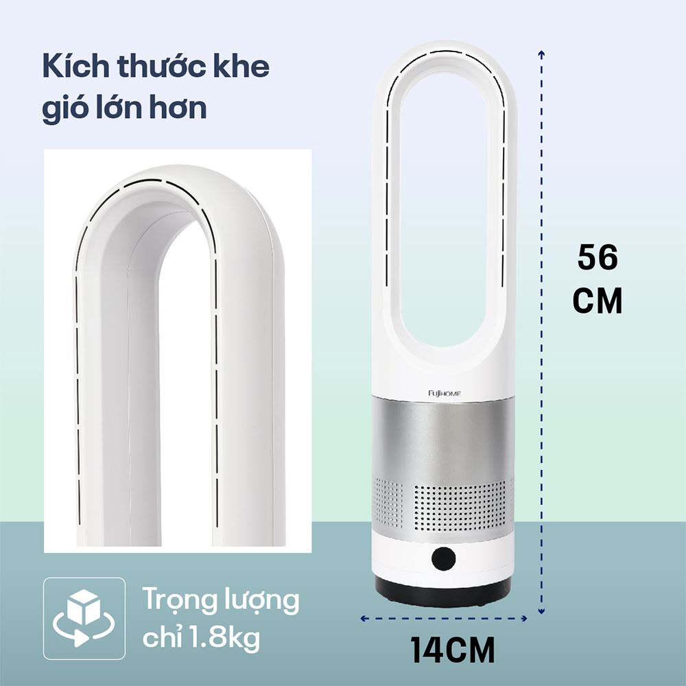 Quạt không cánh FUJIHOME BF18 30W Màu Trắng