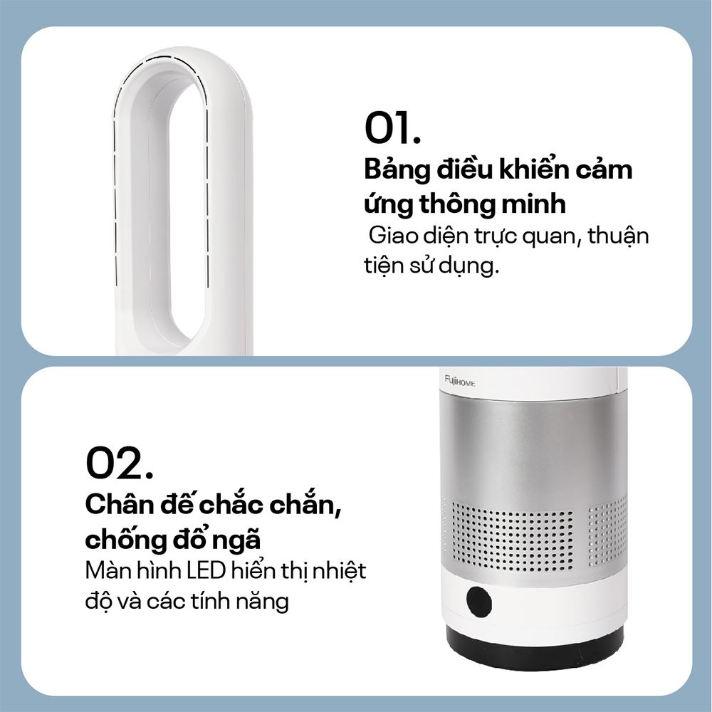 Quạt không cánh FUJIHOME BF18 30W Màu Trắng