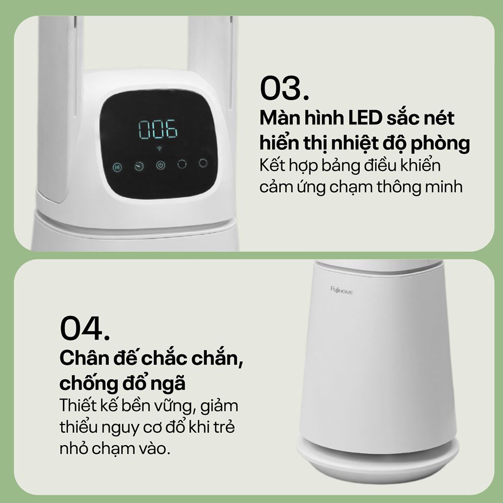 Quạt không cánh FUJIHOME BF065-W 35W Màu Trắng