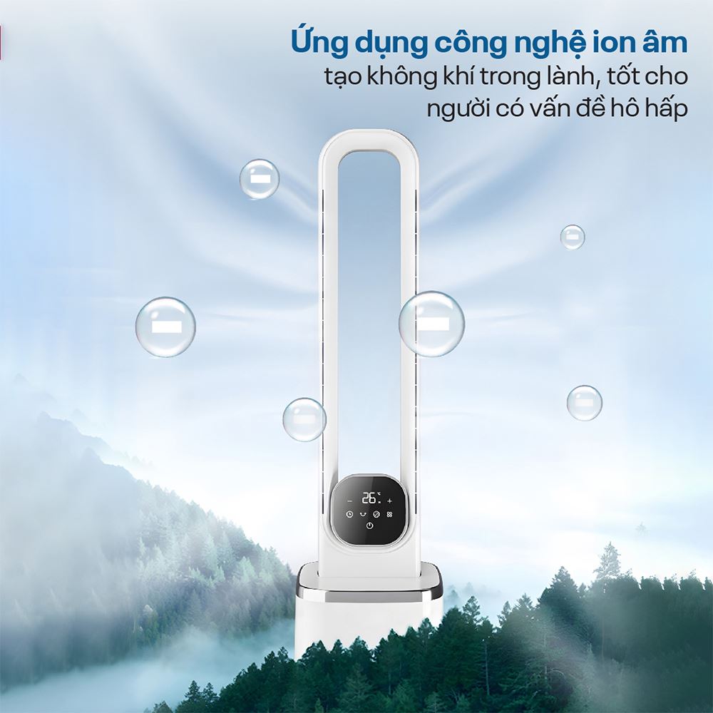 Quạt không cánh FUJIHOME BF-05R-HEPA 65W Màu Trắng