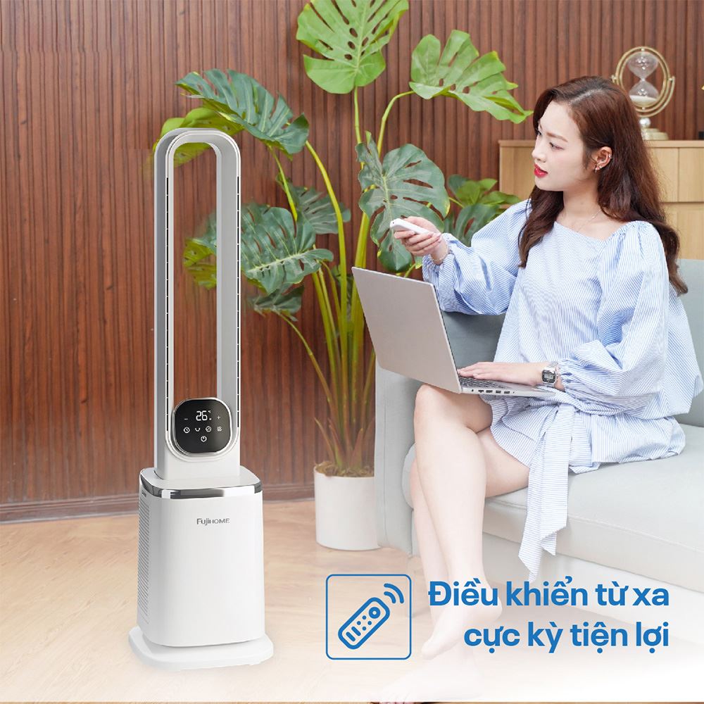 Quạt không cánh FUJIHOME BF-05R-HEPA 65W Màu Trắng