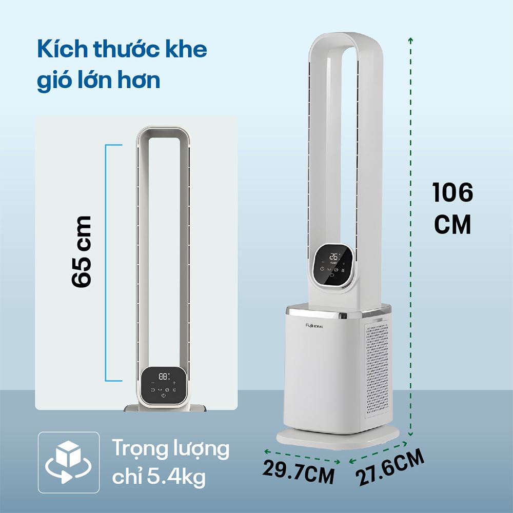 Quạt không cánh FUJIHOME BF-05R-HEPA 65W Màu Trắng