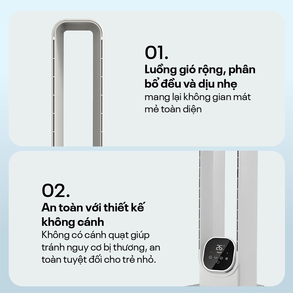 Quạt không cánh FUJIHOME BF-05R-HEPA 65W Màu Trắng