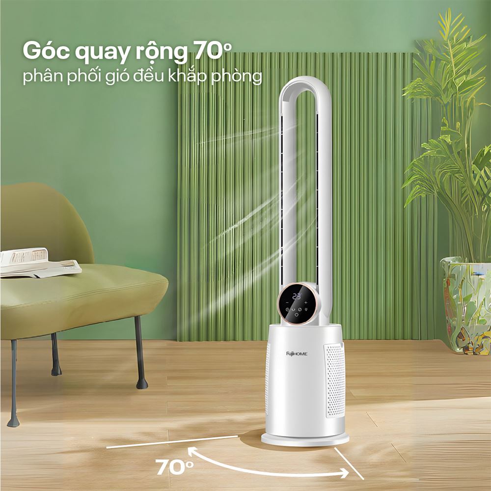 Quạt không cánh FUJIHOME BF-03RC 65W Màu Trắng