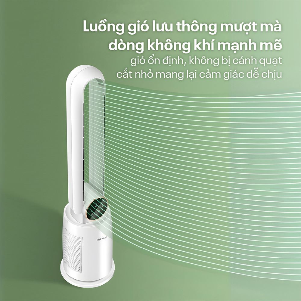 Quạt không cánh FUJIHOME BF-03RC 65W Màu Trắng