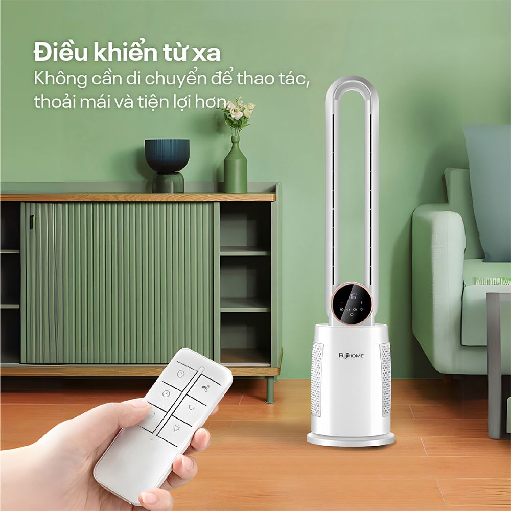 Quạt không cánh FUJIHOME BF-03RC 65W Màu Trắng
