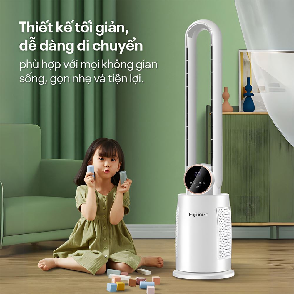 Quạt không cánh FUJIHOME BF-03RC 65W Màu Trắng