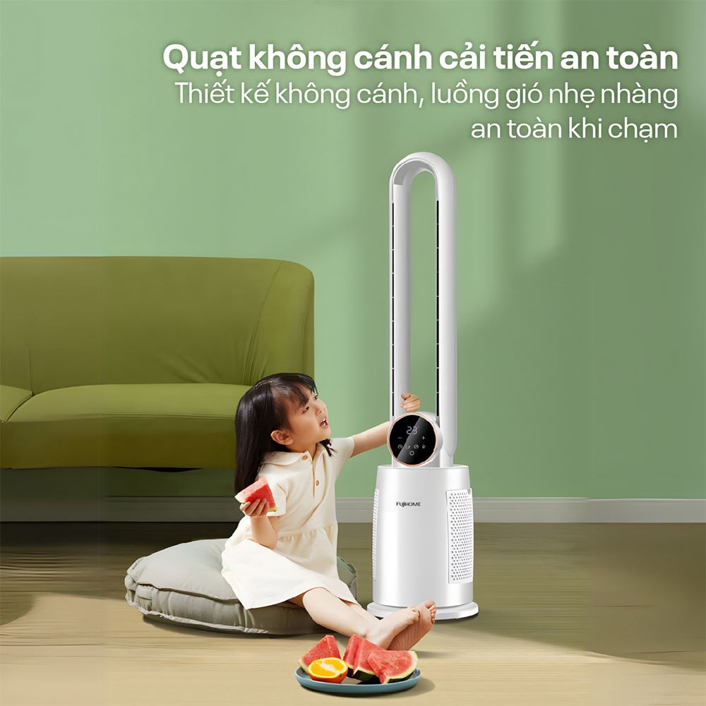 Quạt không cánh FUJIHOME BF-03RC 65W Màu Trắng