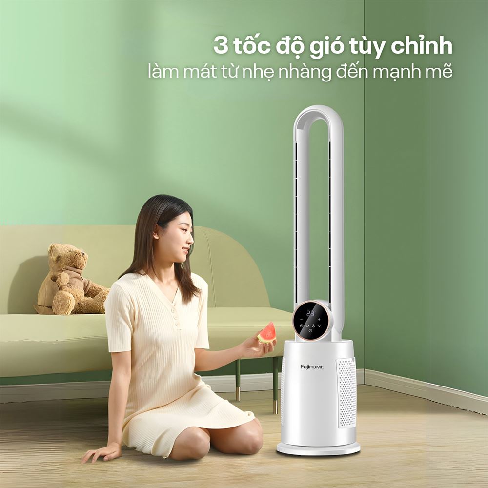 Quạt không cánh FUJIHOME BF-03RC 65W Màu Trắng