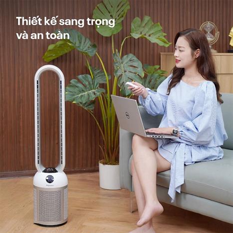 Quạt không cánh tích hợp lọc không khí FUJIHOME BF307DC 35W Màu Trắng