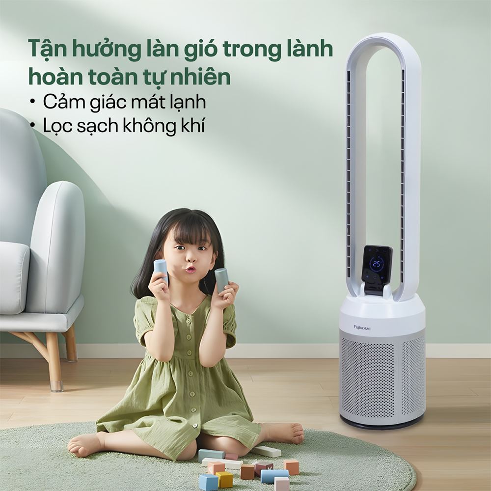 Quạt không cánh Fujihome BF308DC 35W Màu Trắng