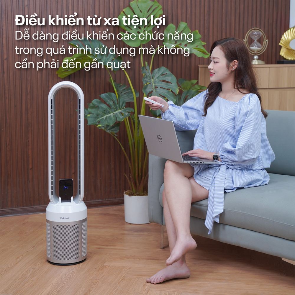 Quạt không cánh Fujihome BF308DC 35W Màu Trắng